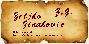 Željko Gidaković vizit kartica